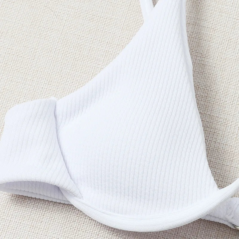 Haler V Neck Bathing Suit Mini Micro Thong Swimwear