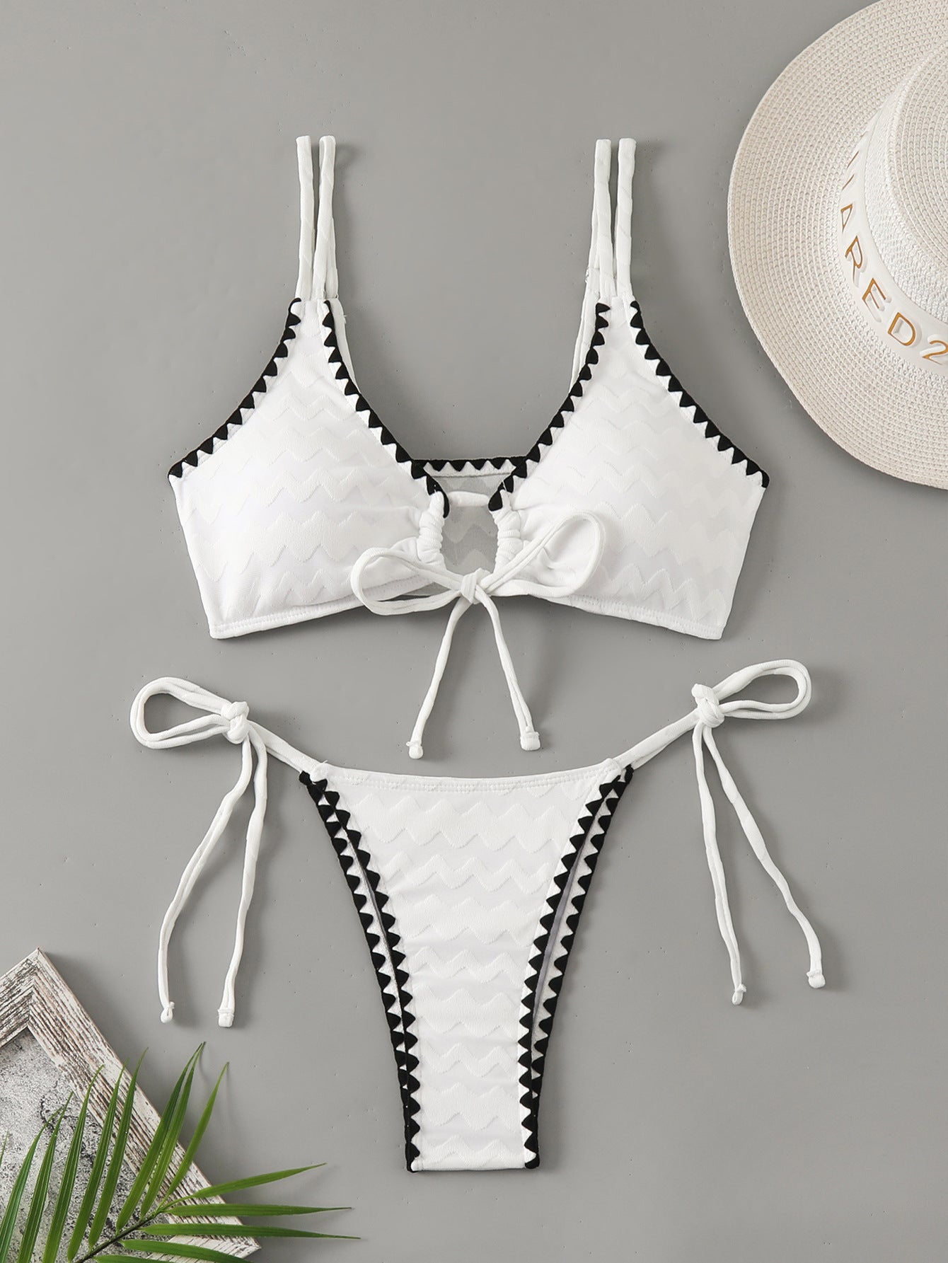 White 2 Piece Strapless Swimsuit