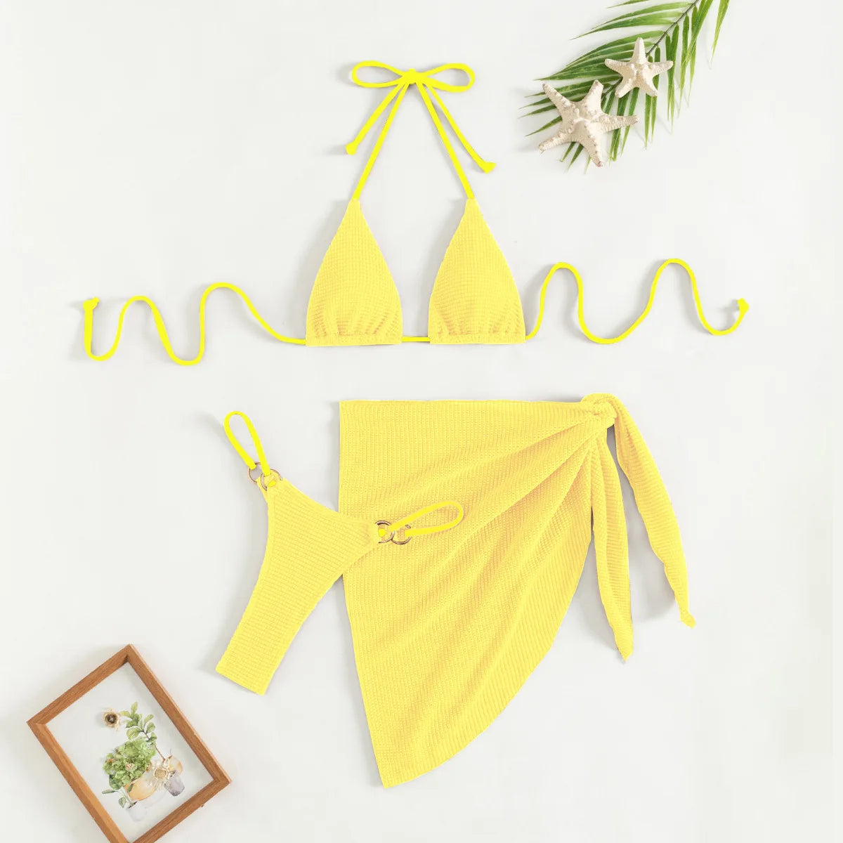 Bikini Set Push Up Bra Skirt 3 Piece Swimsuit Summer Bathing Suit
