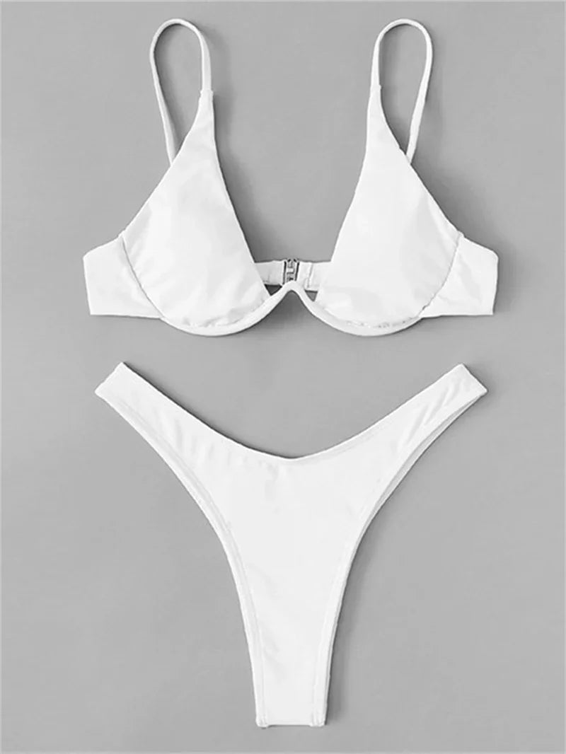 Haler V Neck Bathing Suit Mini Micro Thong Swimwear