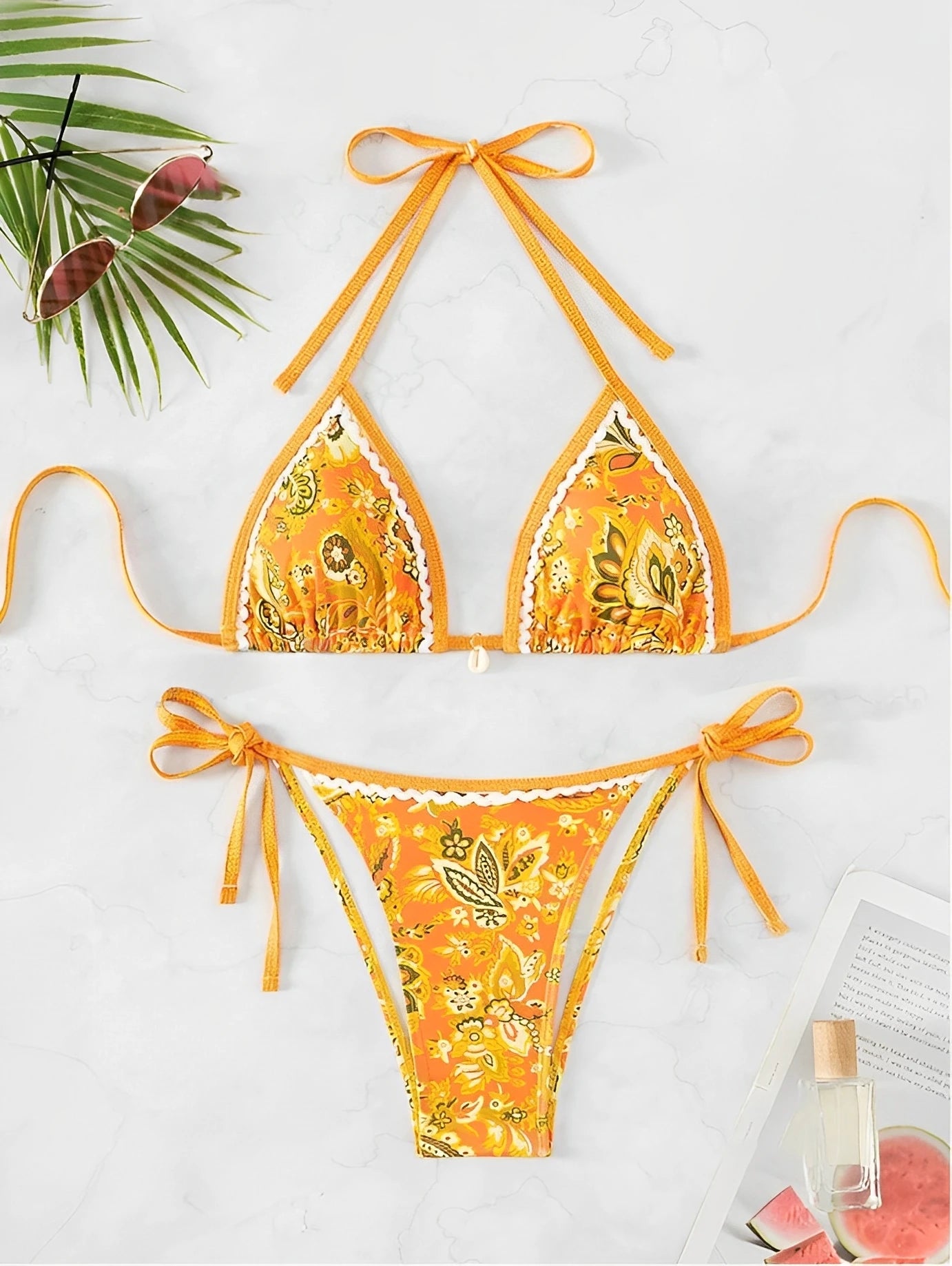 2025 Halter String Triangle Two Piece Bikini Women Swimwear