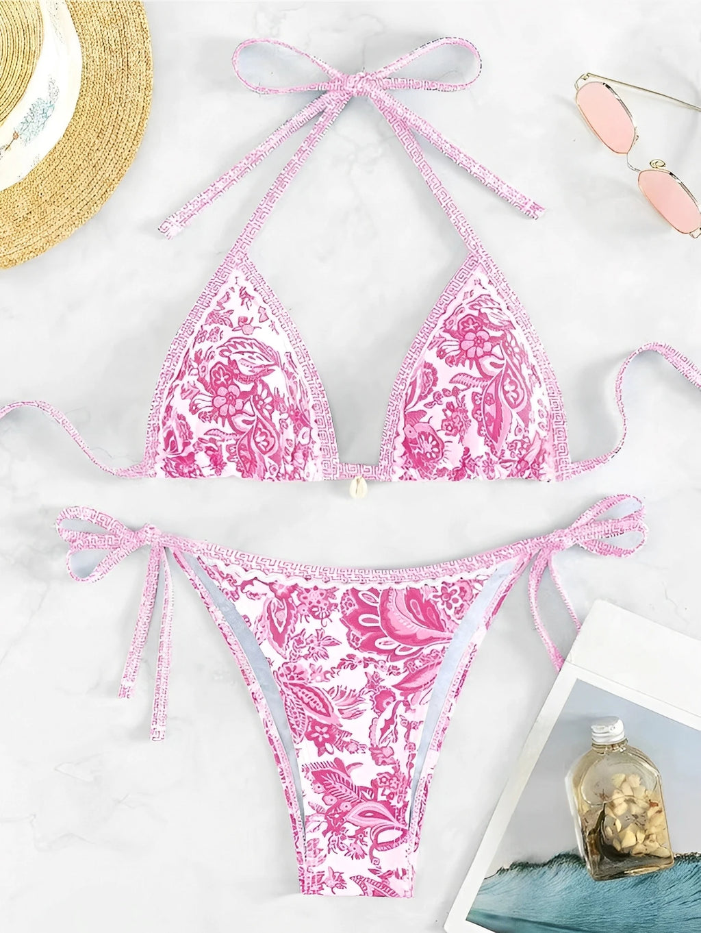 2025 Halter String Triangle Two Piece Bikini Women Swimwear
