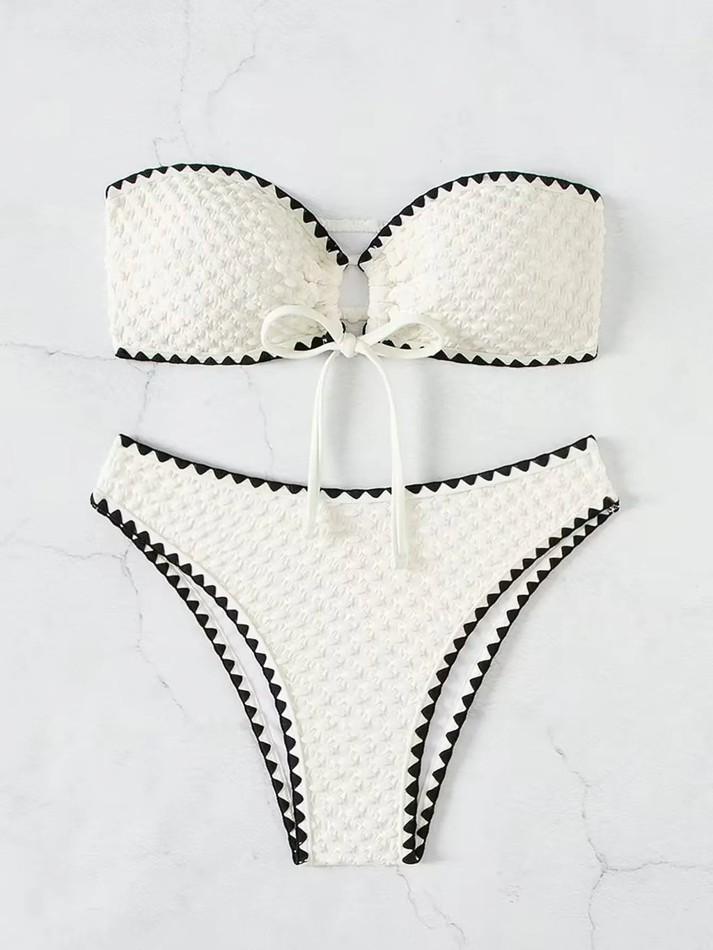 White 2 Piece Strapless Swimsuit