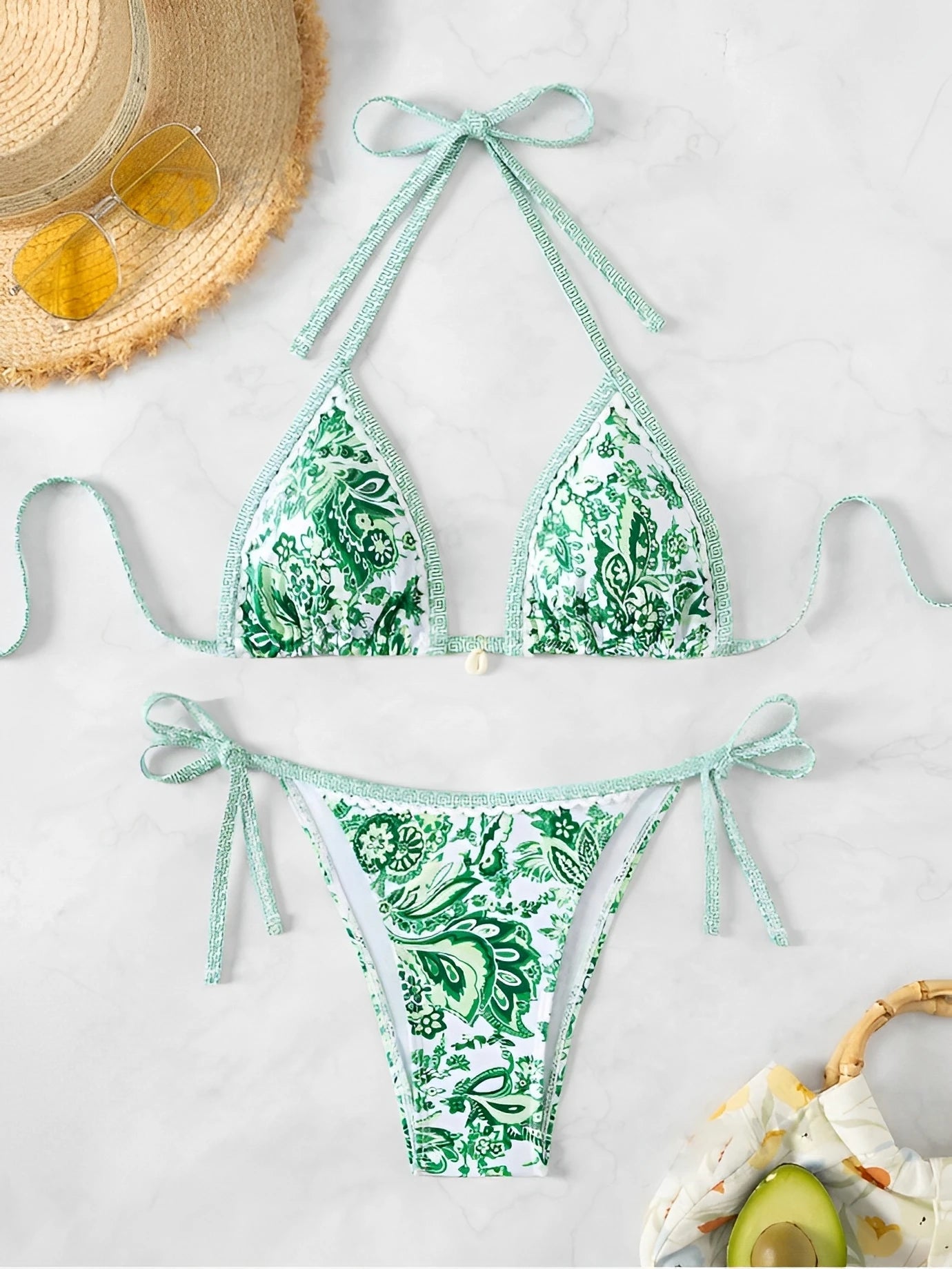 2025 Halter String Triangle Two Piece Bikini Women Swimwear