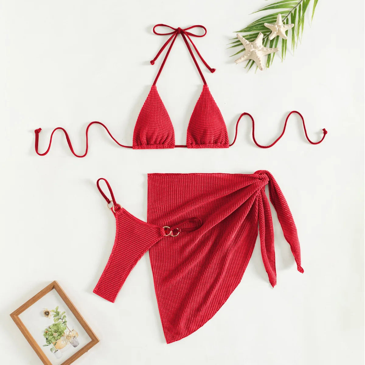 Bikini Set Push Up Bra Skirt 3 Piece Swimsuit Summer Bathing Suit