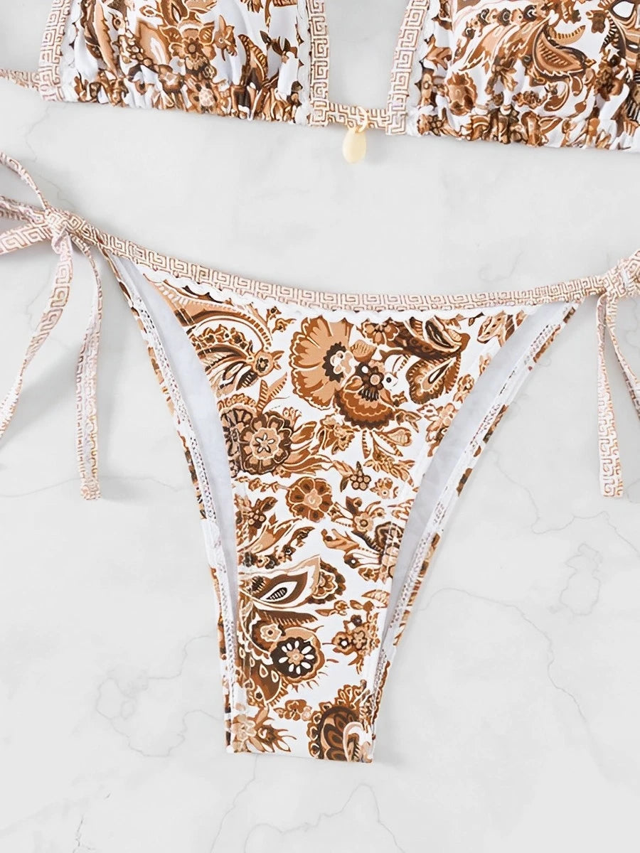 2025 Halter String Triangle Two Piece Bikini Women Swimwear