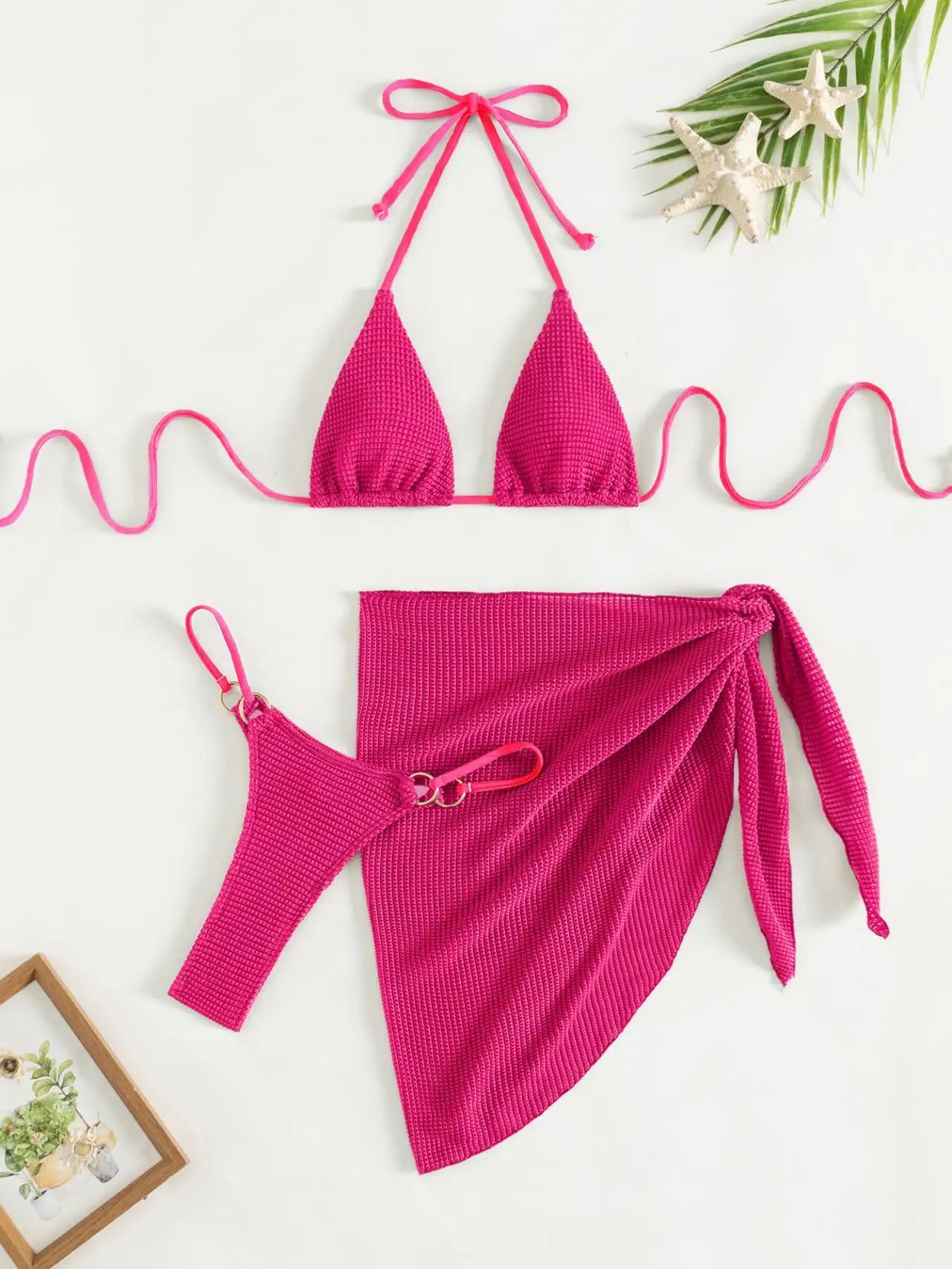 Bikini Set Push Up Bra Skirt 3 Piece Swimsuit Summer Bathing Suit