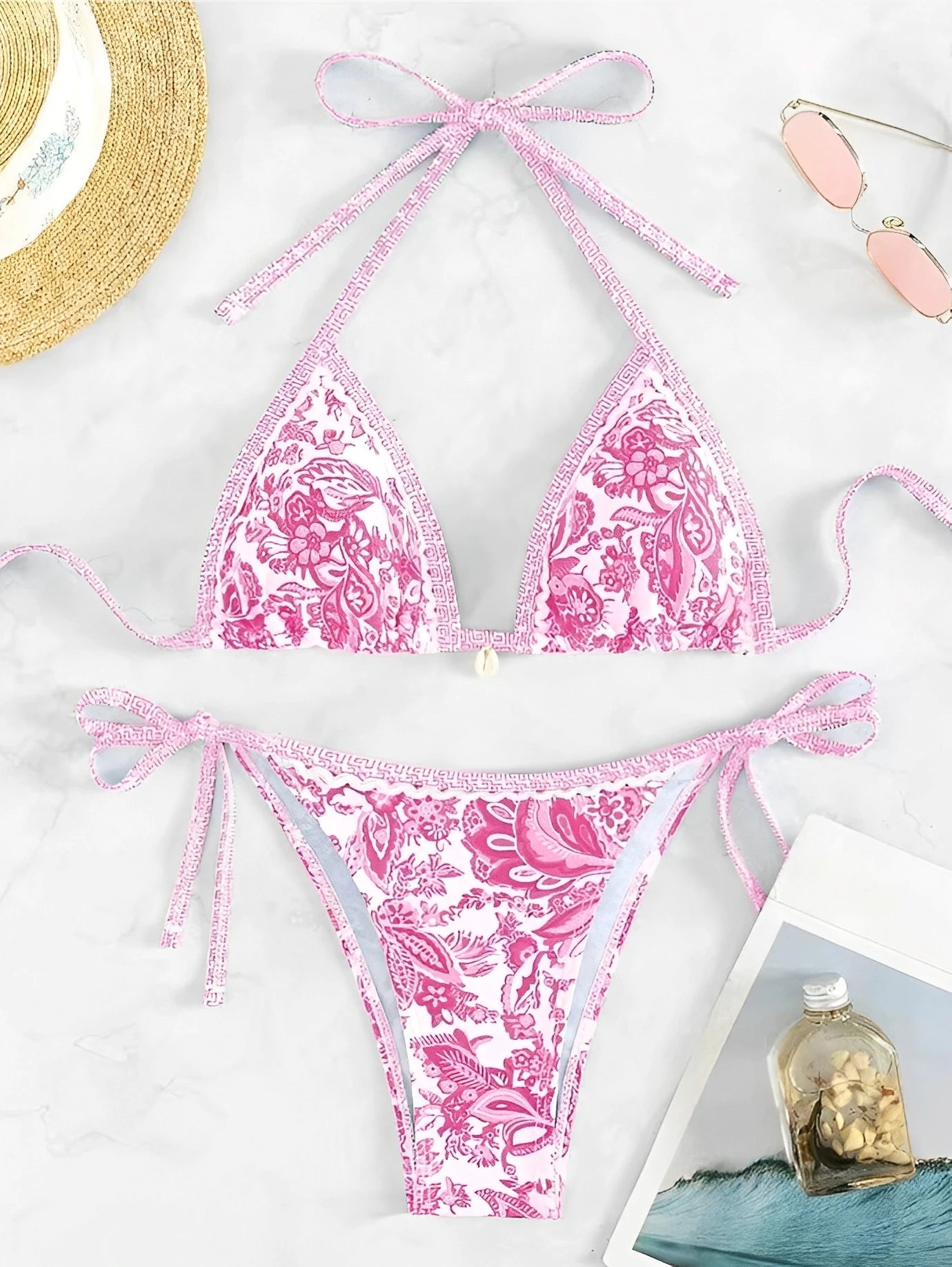 2025 Halter String Triangle Two Piece Bikini Women Swimwear